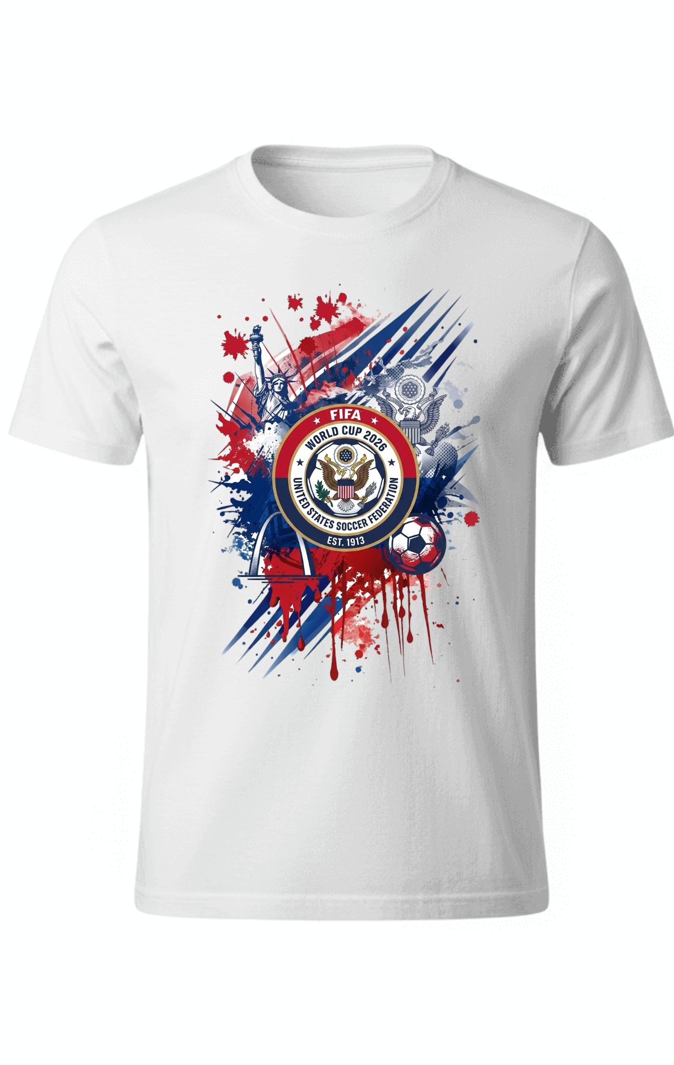 USMNT FIFA 2026 fan tee back view red white blue