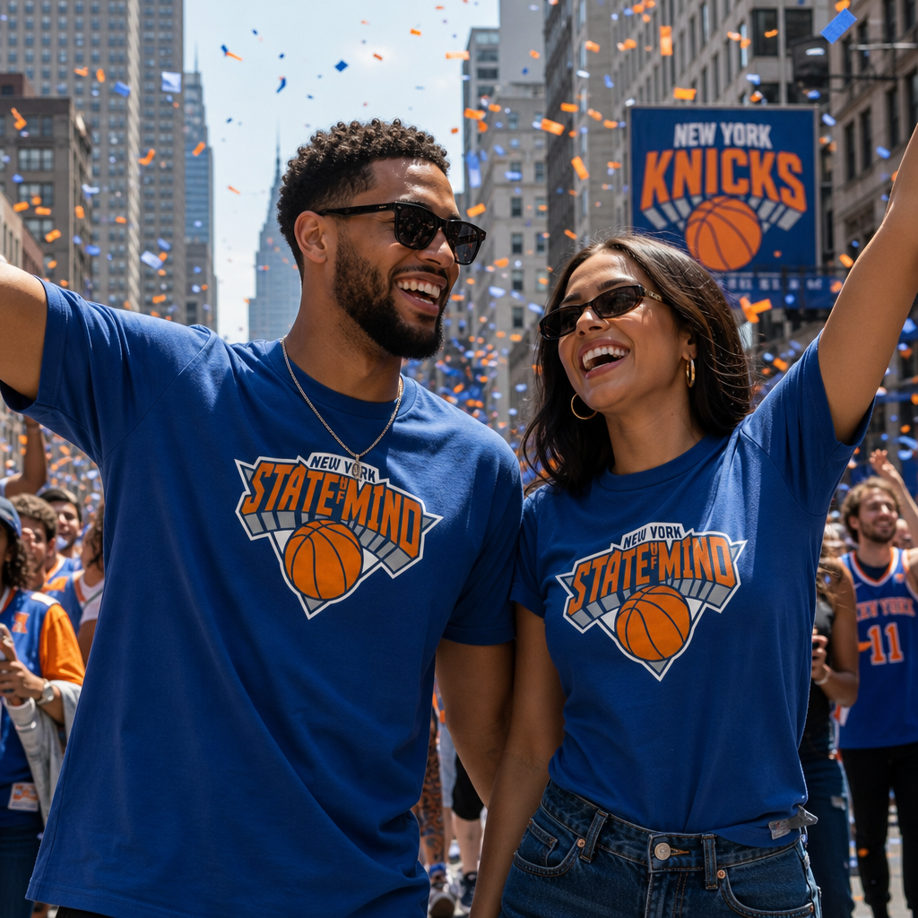 NY State of Mind Graphic T-Shirt, Knicks Inspired Basketball Tee, New York Streetwear, Unisex Graphic Tee, 5.3 oz 100% Cotton