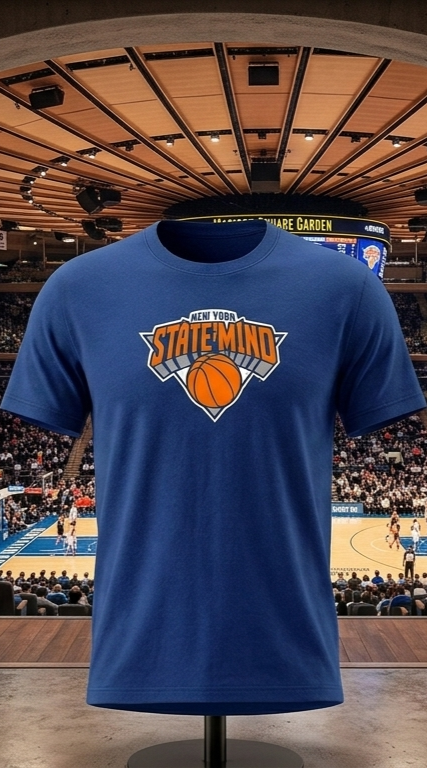 NY State of Mind Graphic T-Shirt, Knicks Inspired Basketball Tee, New York Streetwear, Unisex Graphic Tee, 5.3 oz 100% Cotton
